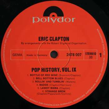2LP Eric Clapton: Pop History Vol 9