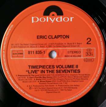 LP Eric Clapton: Timepieces Vol. II - 'Live' In The Seventies