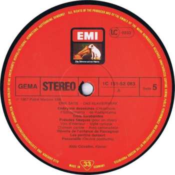 6LP/Set di cofanetti Erik Satie: Das Klavierwerk