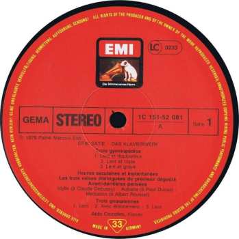 6LP/Set di cofanetti Erik Satie: Das Klavierwerk