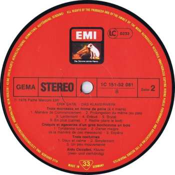 6LP/Set di cofanetti Erik Satie: Das Klavierwerk