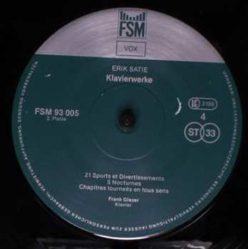 3LP/Set di cofanetti Erik Satie: Sämtliche Klavierwerke (Für Soloklavier)