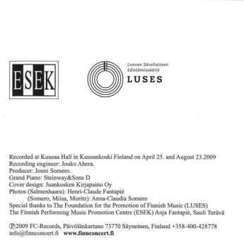 CD Jouni Somero: Piano Chamber Music