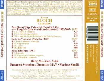 CD Ernest Bloch: Suite For Viola And Orchestra - Baal Shem - Suite Hébraïque