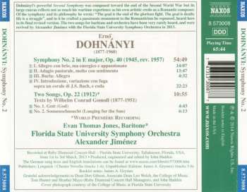 CD Ernst von Dohnányi: Symphony No. 2 / Two Songs