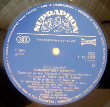 LP Erwin Schulhoff: Komunistický Manifest