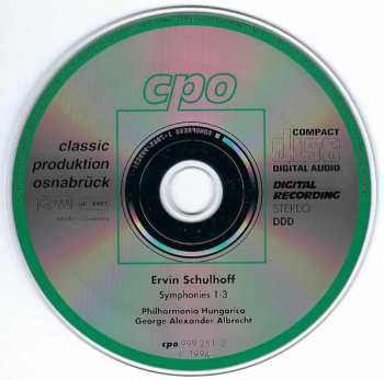 CD Erwin Schulhoff: Symphonies 1 - 3