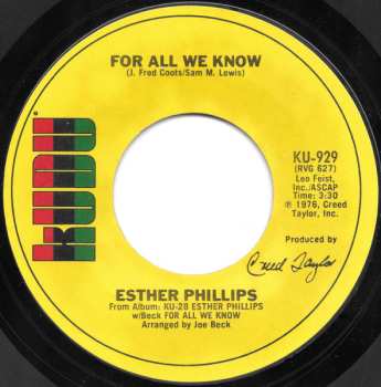 CD Esther Phillips: For All We Know