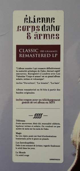 LP Etienne Daho: Corps & Armes 
