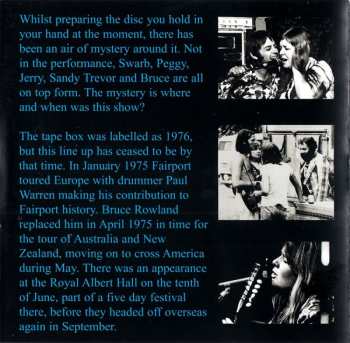 CD Fairport Convention: Who Knows? (1975 The Woodworm Archives - Vol. One)