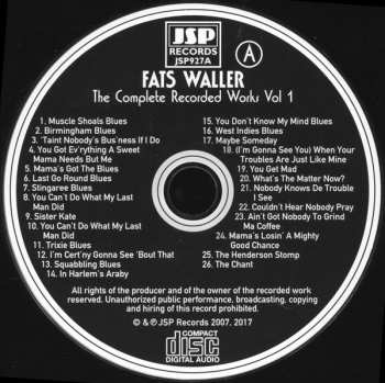 4CD Fats Waller: The Complete Recorded Works, Vol. 1 Messin' Around With The Blues