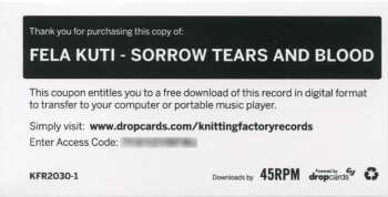 LP Fela Kuti: Sorrow, Tears & Blood