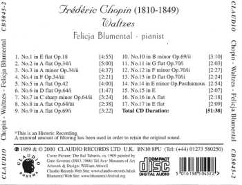 CD Felicja Blumental: Chopin - Waltzes