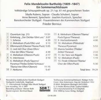 CD Felix Mendelssohn-Bartholdy: Ein Sommernachtstraum
