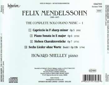 CD Felix Mendelssohn-Bartholdy: The Complete Piano Music – 1