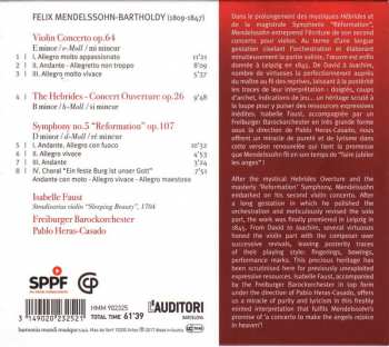 CD Felix Mendelssohn-Bartholdy: Violin Concerto, Symphony No. 5 'Reformation', The Hebrides