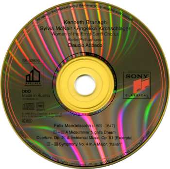 CD Berliner Philharmoniker: A Midsummer Night's Dream / Symphony No. 4 In A Major "Italian"