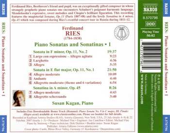 CD Ferdinand Ries: Piano Sonatas And Sonatinas • 1