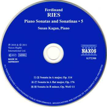 CD Ferdinand Ries: Piano Sonatas And Sonatinas • 5