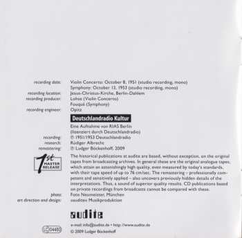 CD Johannes Brahms: Violin Concerto In D Major / Symphony No. 2 In D Major