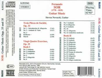 CD Fernando Sor: 24 Exercises, Op. 35 / Pièces De Société, Op. 33
