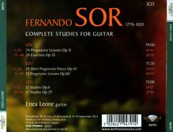 3CD Fernando Sor: Complete Studies For Guitar