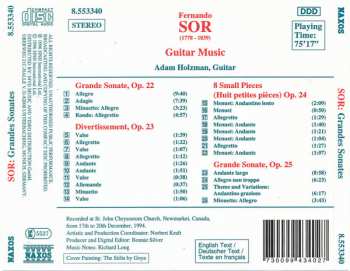 CD Fernando Sor: Grandes Sonates, Opp. 22 And 25 - Divertissement, Op. 23 - 8 Small Pieces, Op. 24