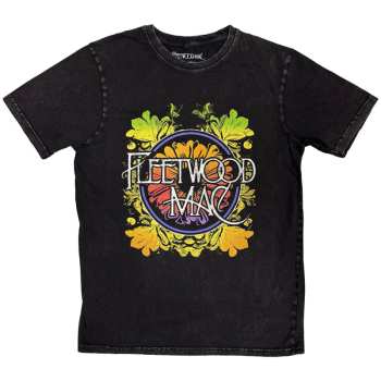 Merch Fleetwood Mac: Stone Wash Maglietta Circle Floral Logo Fleetwood Mac
