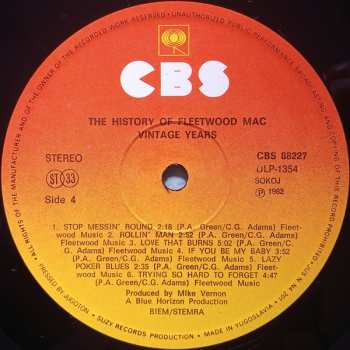 2LP Fleetwood Mac: The History Of Fleetwood Mac - Vintage Years