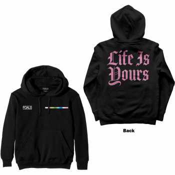 Merce Foals: Foals Unisex Pullover Hoodie: Life Is Yours Text (back Print) (small) S