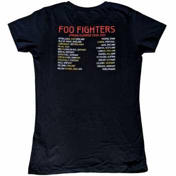 Merce Foo Fighters: Foo Fighters Ladies T-shirt: Wasting Light 2011 European Tour (back Print) (ex-tour) (small) S