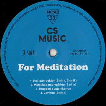 LP Meditating Four: Record For You LTD