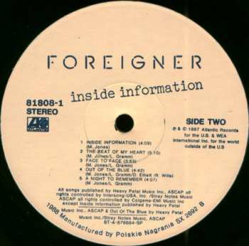 LP Foreigner: Inside Information