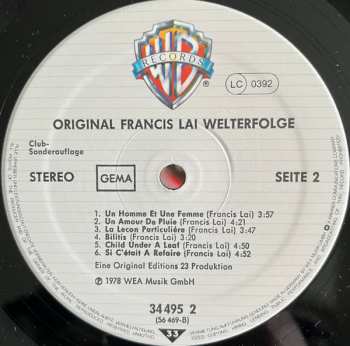 LP Francis Lai: Original Francis Lai Welterfolge