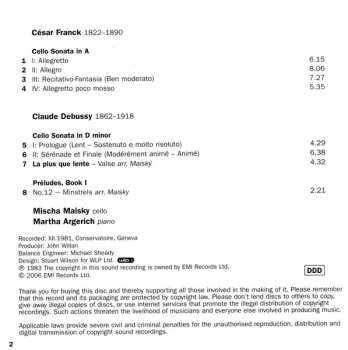 CD César Franck: Cello Sonatas Etc.