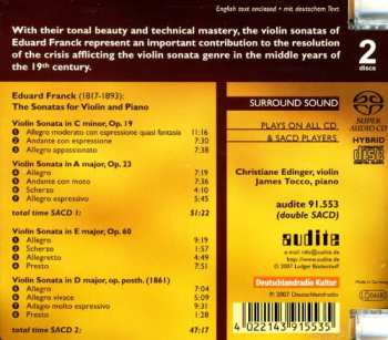 Album Franck / Edinger / Tocca: Sonatas For Violin & Piano