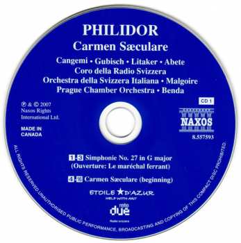 2CD Christian Benda: Carmen Sæculare / Overtures