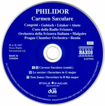 2CD Christian Benda: Carmen Sæculare / Overtures