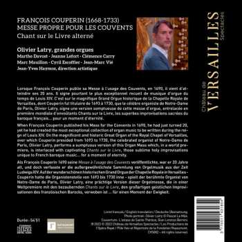 CD Olivier Latry: Messe Propre Pour Les Couvents / Chant Sur Le Livre Alterné DIGI
