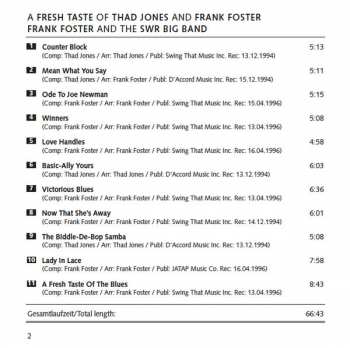 CD Frank Foster: A Fresh Taste Of Thad Jones And Frank Foster