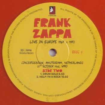 6LP/Set di cofanetti Frank Zappa: Live In Europe 1967 To 1970 NUM | CLR