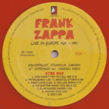 6LP/Set di cofanetti Frank Zappa: Live In Europe 1967 To 1970 NUM | CLR