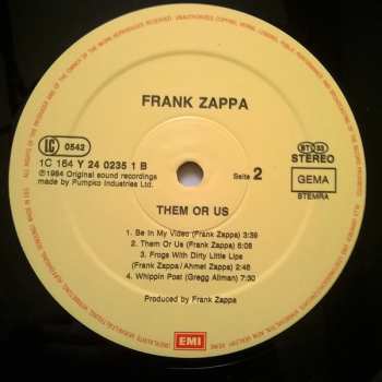 2LP Frank Zappa: Them Or Us