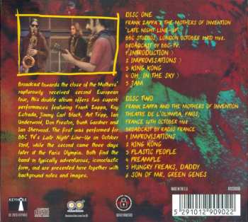 2CD Frank Zappa: Live In London & Paris 1968