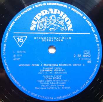 2LP František Hrubín: Moderní České A Slovenské Básnické Sbírky V.