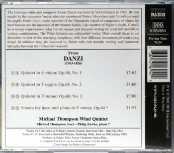 CD Franz Danzi: Wind Quintets, Op. 68 / Sonata For Horn And Piano In E Minor, Op. 44
