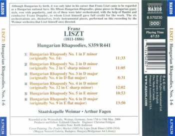 CD Franz Liszt: Hungarian Rhapsodies, Nos. 1-6