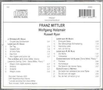 CD Wolfgang Holzmair: Lieder Nach Karl Kraus, Wilhelm Busch, Rainer Maria Rilke
