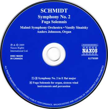 CD Franz Schmidt: Symphony No. 2, Fuga Solemnis