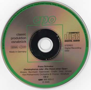 2CD Franz Schreker: Christophorus, Oder »Die Vision Einer Oper«